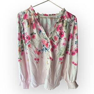 JW Style Floral Pink Blouse